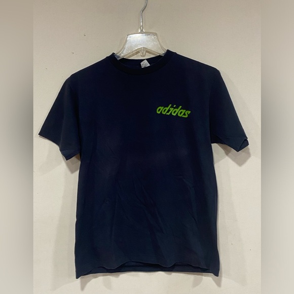 Vintage 80s Adidas Double Sided Art Tee Size Small Single Stitch - Picture 2 of 4